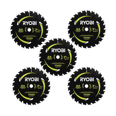 7-1/4" x 24T Carbide Teeth Thin Kerf Circular Saw Blade Set (5 Piece)
