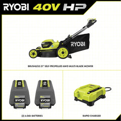 40V HP BRUSHLESS 21" SELF-PROPELLED AWD MULTI-BLADE MOWER KIT