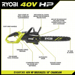 40V HP BRUSHLESS 18" CHAINSAW