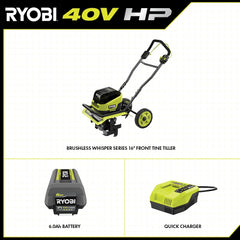 40V HP BRUSHLESS WHISPER SERIES 16" FRONT TINE TILLER KIT