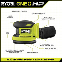18V ONE+ HP BRUSHLESS 5" RANDOM ORBIT SANDER