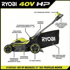40V HP BRUSHLESS 21" SELF-PROPELLED MOWER