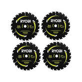 4 PC. 7-1/4" x 24T CARBIDE TEETH THIN KERF CIRCULAR SAW BLADE SET