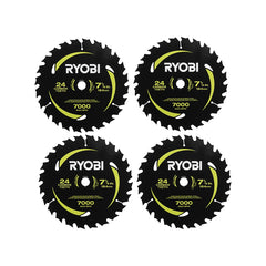 4 PC. 7-1/4" x 24T CARBIDE TEETH THIN KERF CIRCULAR SAW BLADE SET