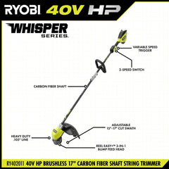 40V HP Brushless 17” String Trimmer Kit