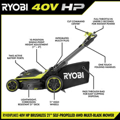 40V HP BRUSHLESS 21" SELF-PROPELLED ALL-WHEEL DRIVE MULTI-BLADE MOWER KIT
