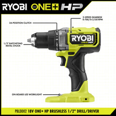 18V ONE+ HP Brushless 1/2" Drill/Driver