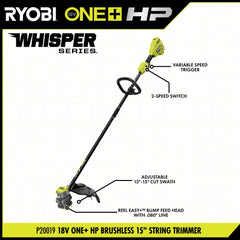 18V ONE+ HP Brushless 15” String Trimmer Kit