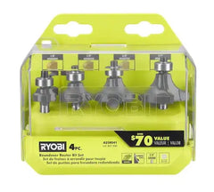 4PC ROUNDOVER ROUTER BIT SET