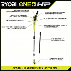 18V ONE+ HP BRUSHLESS WHISPER SERIES 8" POLE SAW KIT