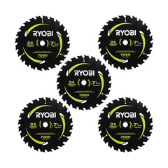 7-1/4" x 24T Carbide Teeth Thin Kerf Circular Saw Blade Set (5 Piece)