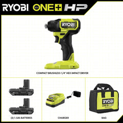 18V ONE+ HP COMPACT BRUSHLESS 1/4" HEX IMPACT DRIVER KIT