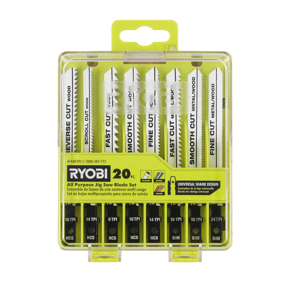 20 PC. ALL PURPOSE JIG SAW BLADE SET