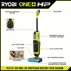 18V ONE+ HP SWIFTCLEAN WET/DRY STICK VACUUM