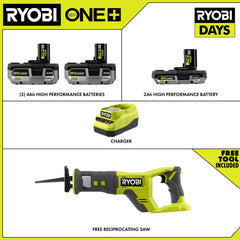 18V ONE+ LITHIUM HIGH PERFORMANCE STARTER KIT WITH FREE 18V ONE+ RECIPROCATING SAW