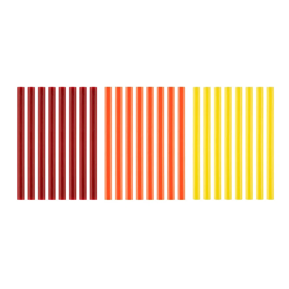 24 PC. MINI WARM COLOR GLUE STICKS