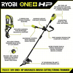 18V ONE+ HP Brushless Brush Cutter/String Trimmer