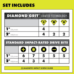 52 PC. IMPACT DRIVING SET WITH DIAMOND GRIT BITS
