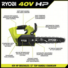 40V HP BRUSHLESS 12" TOP HANDLE CHAINSAW